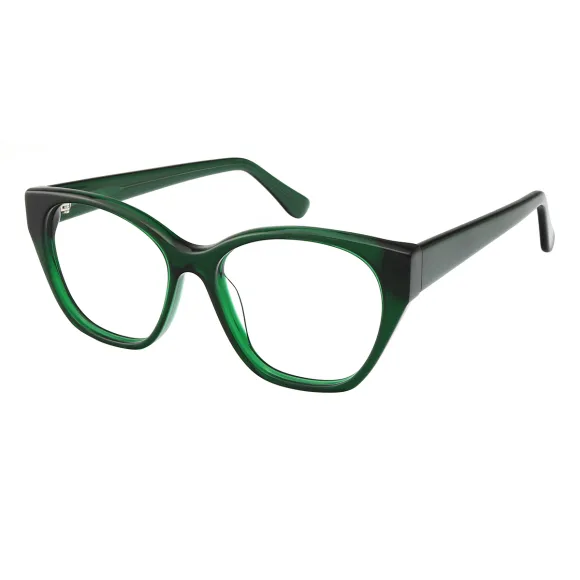 oval transparent-green eyeglasses