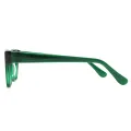 Surrey - Square Transparent Green Glasses for Women
