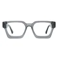 Granada - Square Transparent Gray Glasses for Men & Women