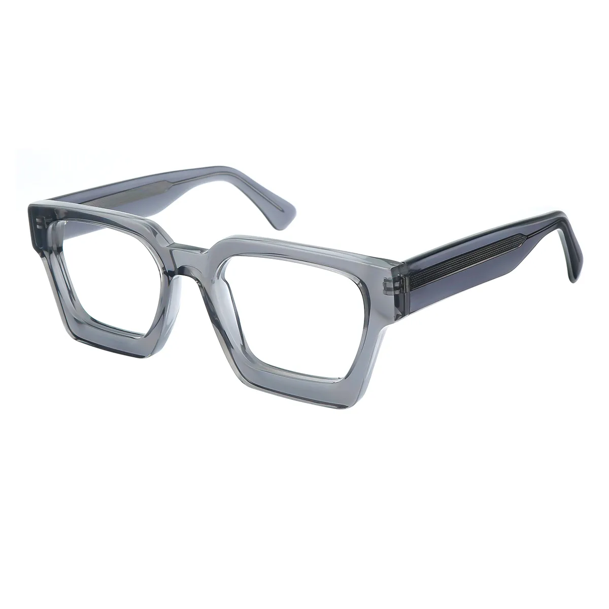 Granada - Square Transparent Gray Glasses for Men & Women - EFE