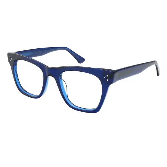 square transparent--blue eyeglasses