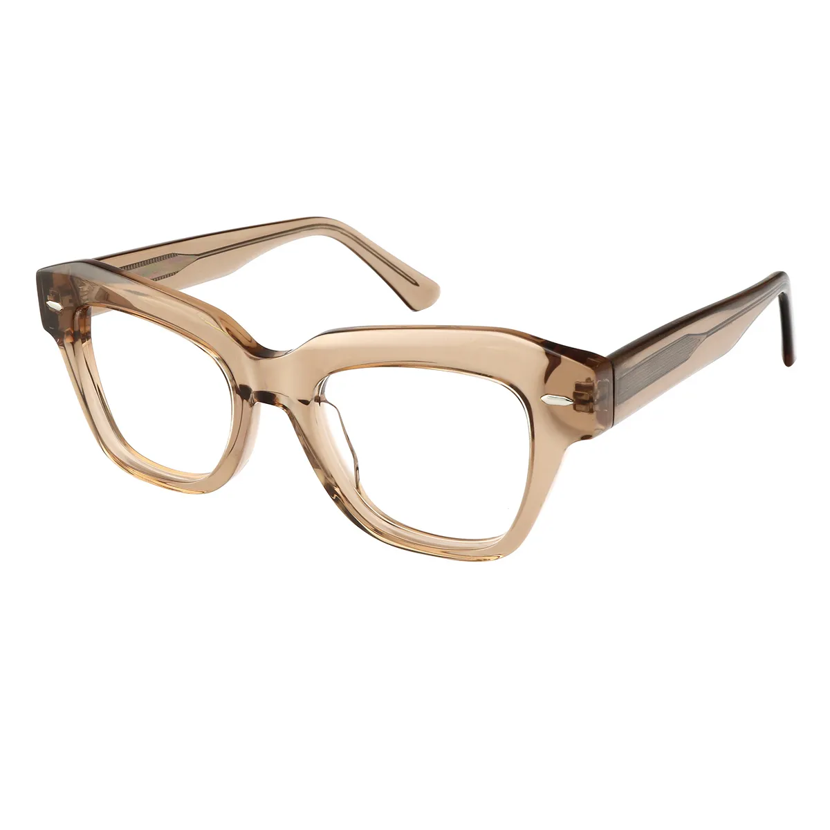 Myrtle - Square Transparent Brown Glasses for Men & Women
