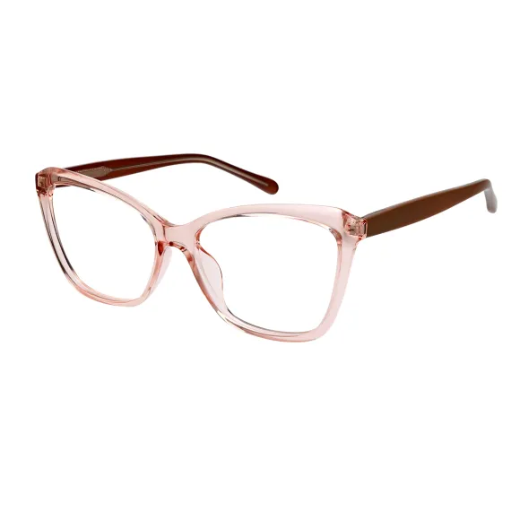 cat-eye pink-transparent eyeglasses
