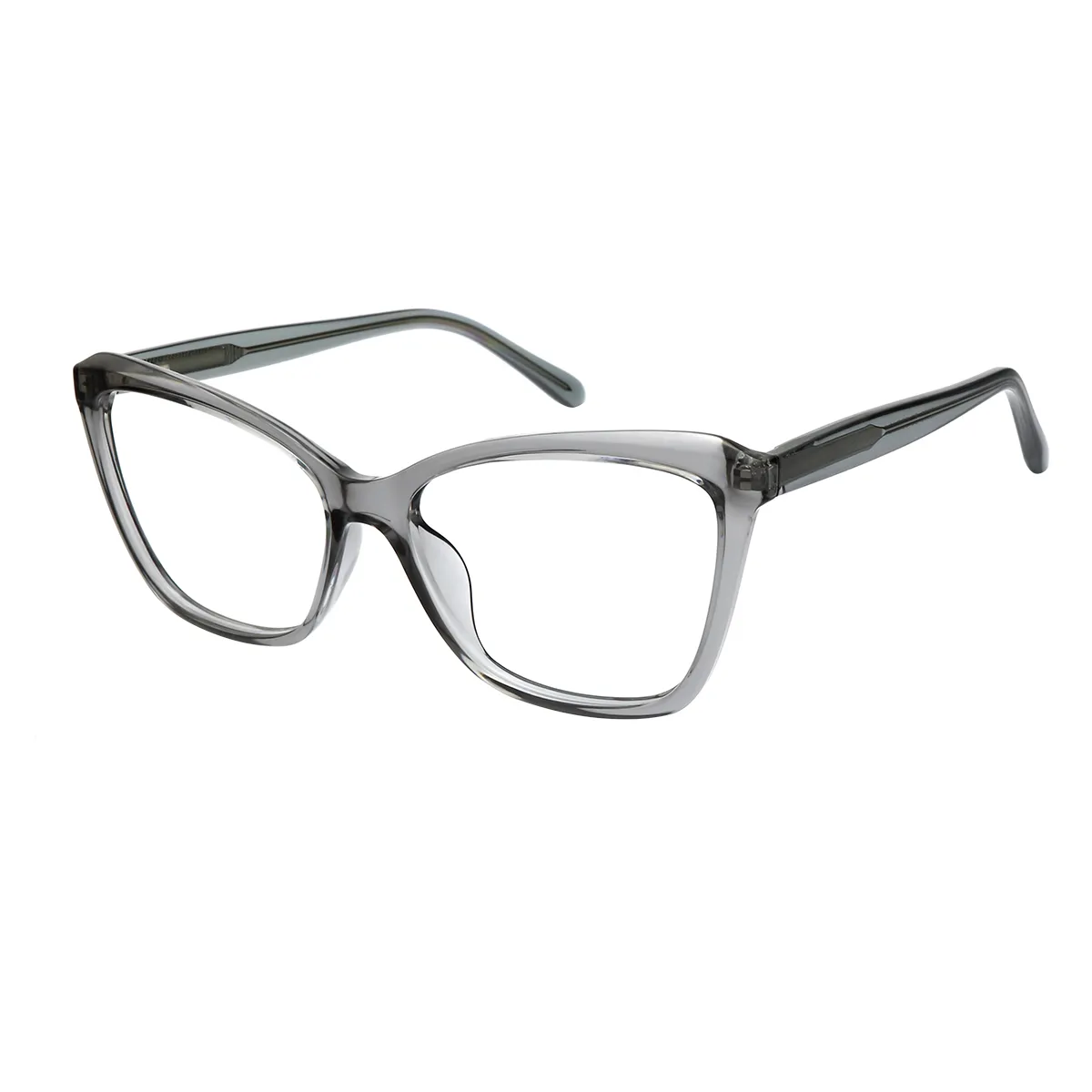 Dinah - Cat-eye Gray-Transparent Glasses for Women