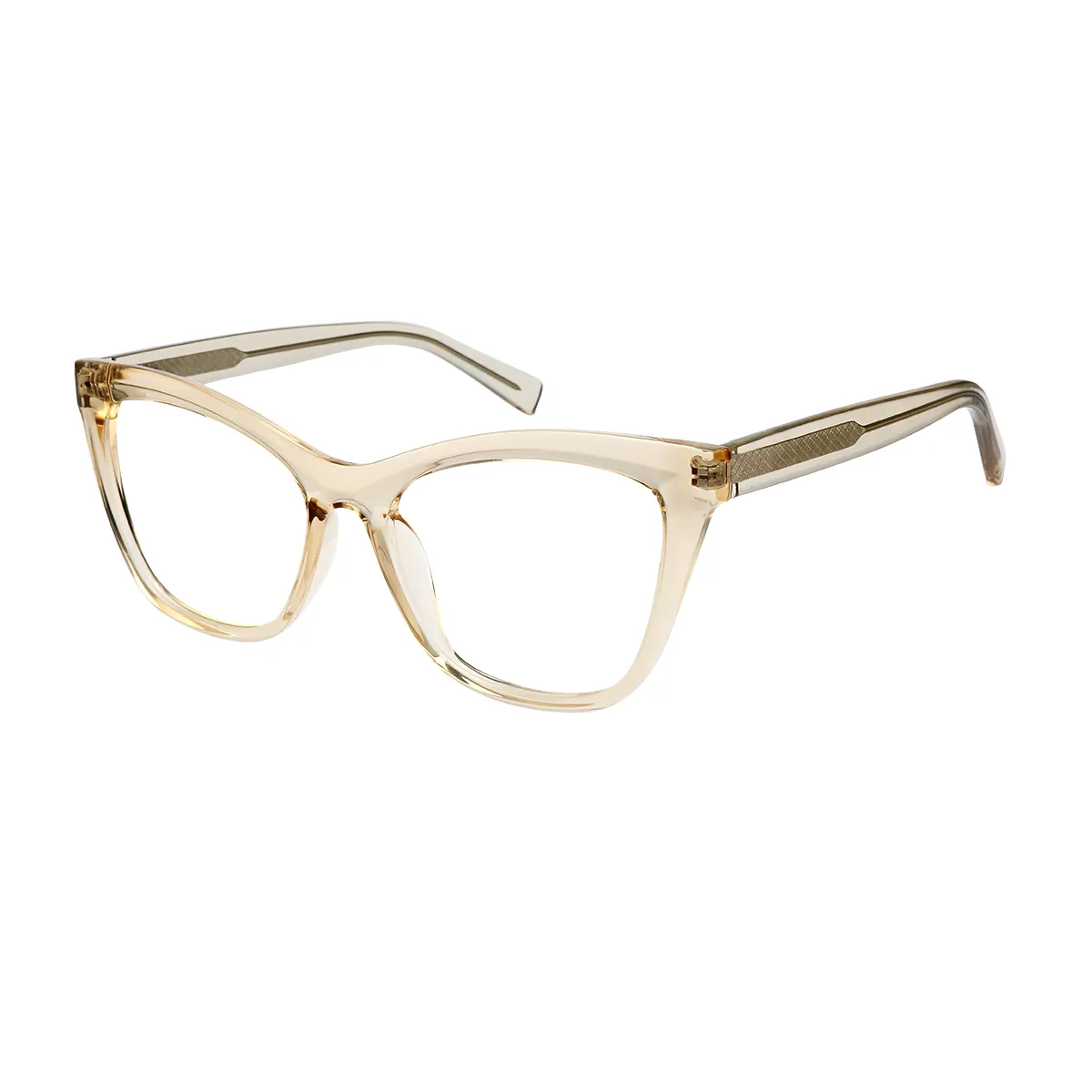 Dame - Cat-eye Cream-Transparent Glasses for Women - EFE