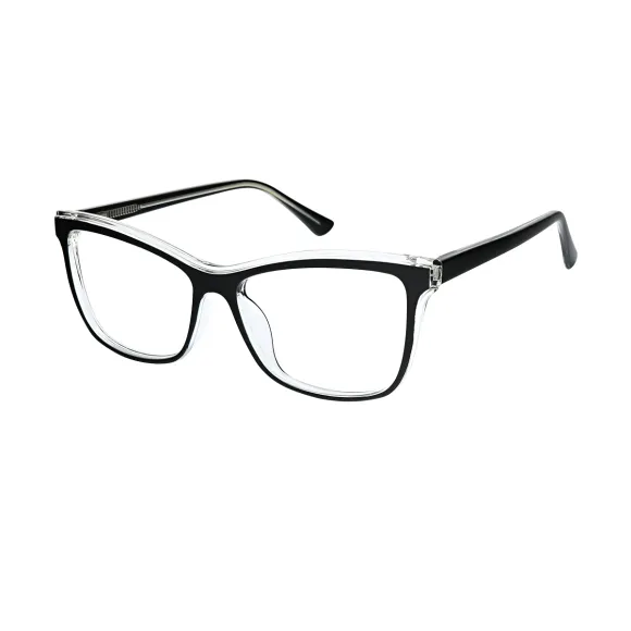 square black-transparent eyeglasses