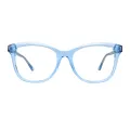 Lighthouse - Square Blue-Transparent Glasses for Women