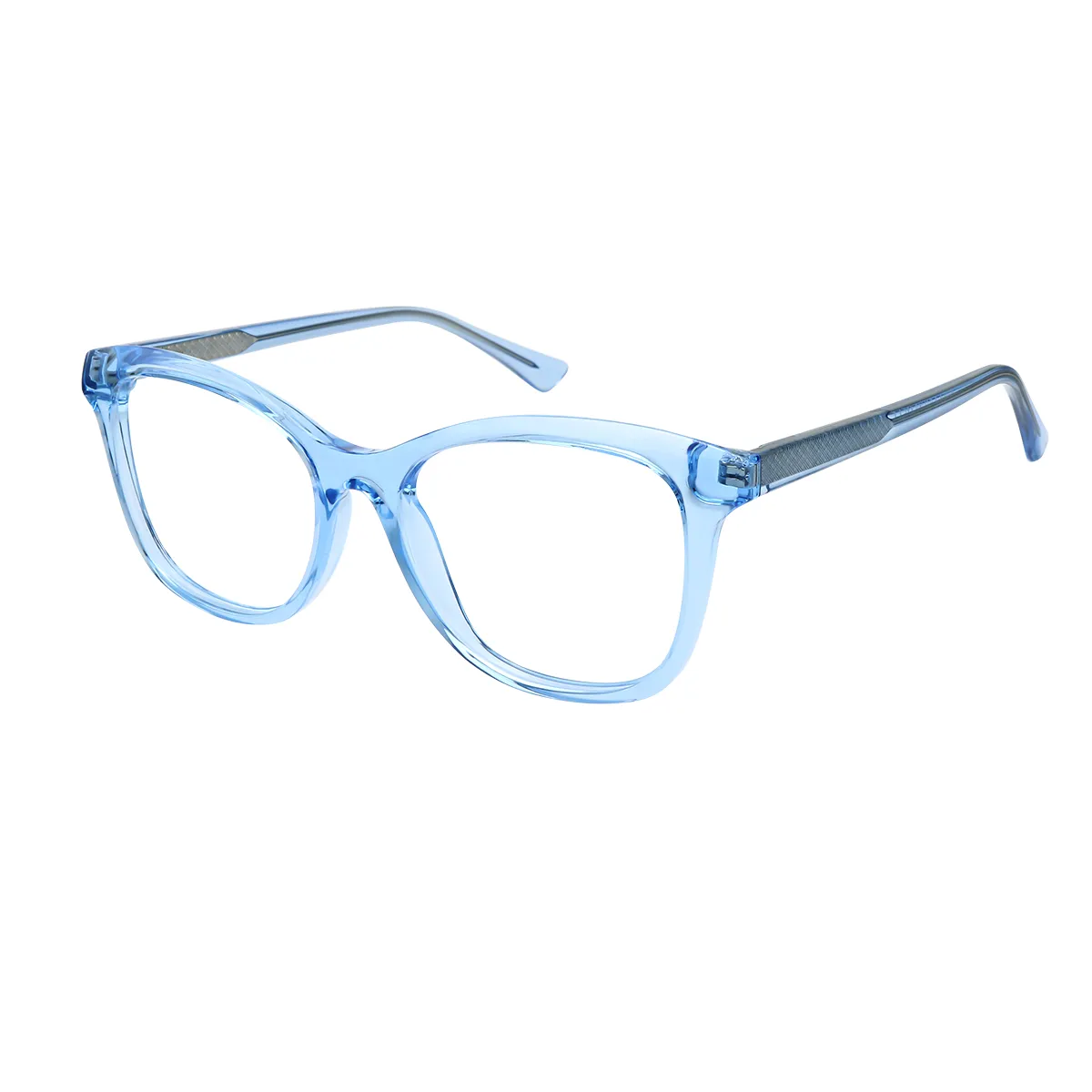 Lighthouse - Square Blue-Transparent Glasses for Women