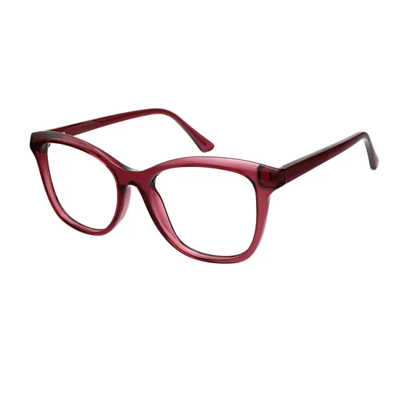 square wine-transparent eyeglasses