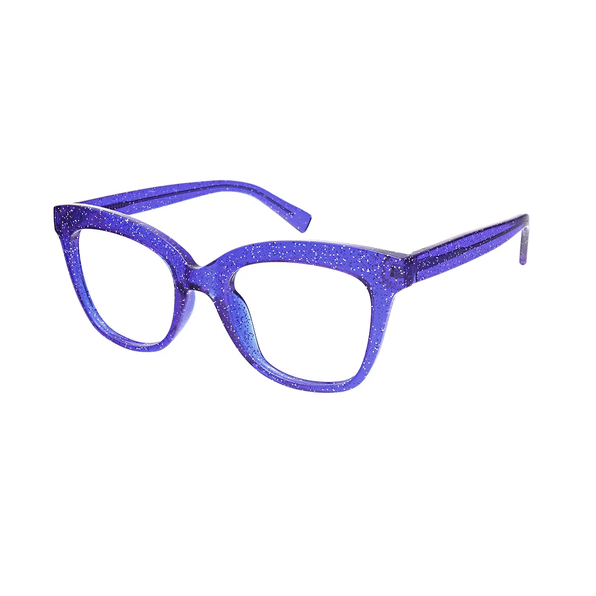 Blocks - Square Purple-Sparkle Glasses for Women