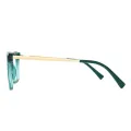 Ghent - Cat-eye Green-Transparent Glasses for Women