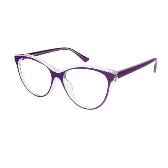 cat-eye purple-transparent eyeglasses