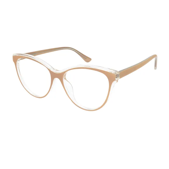 cat-eye wood-texture eyeglasses