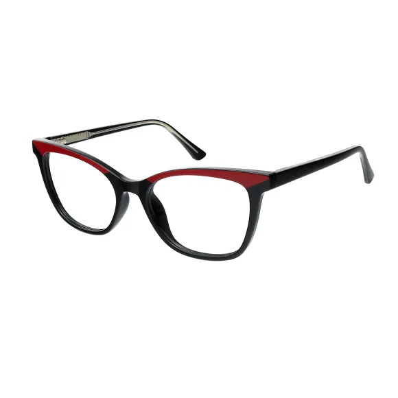 cat-eye black-red eyeglasses