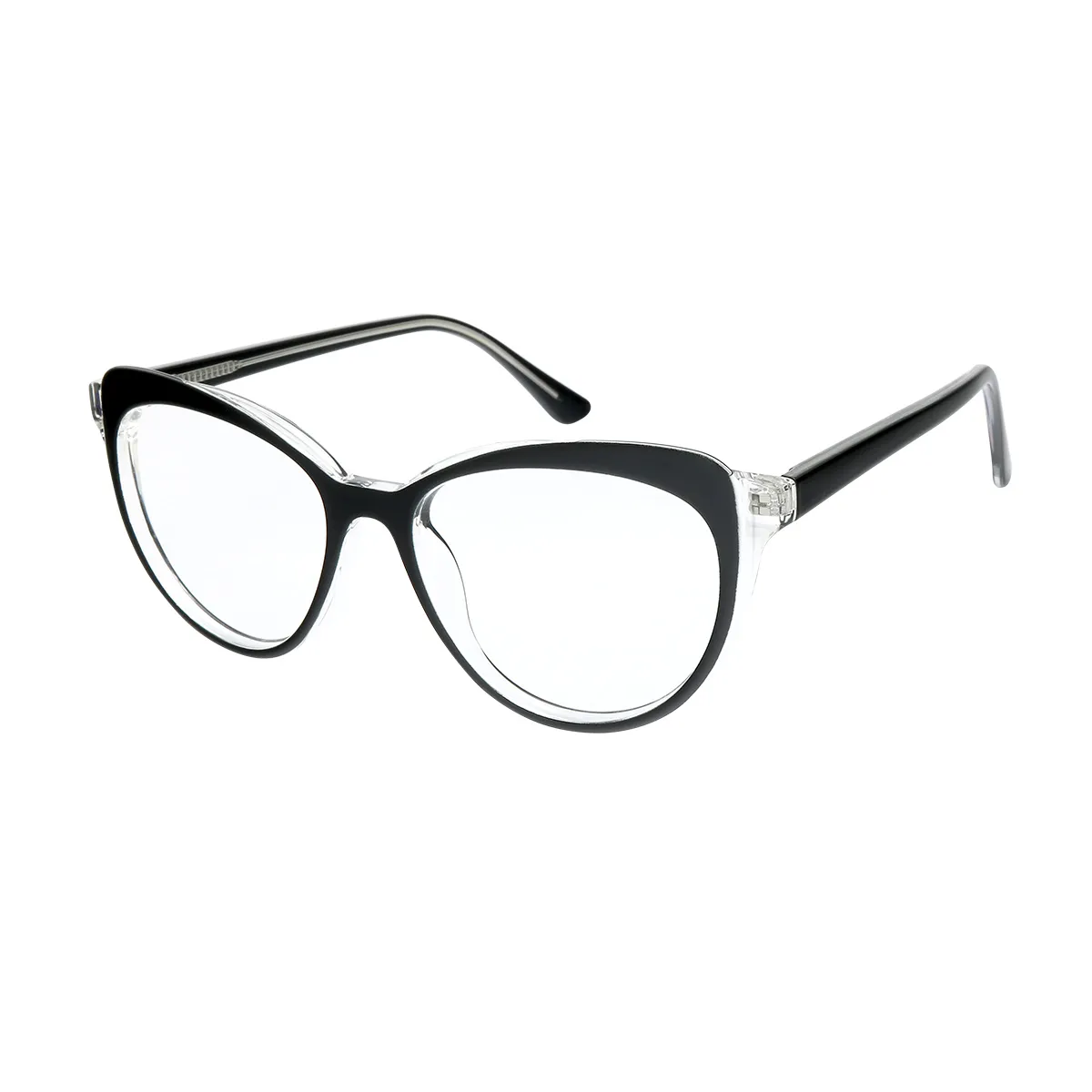 Fashion Cat-eye Blue/Transparent Eyeglasses for Women