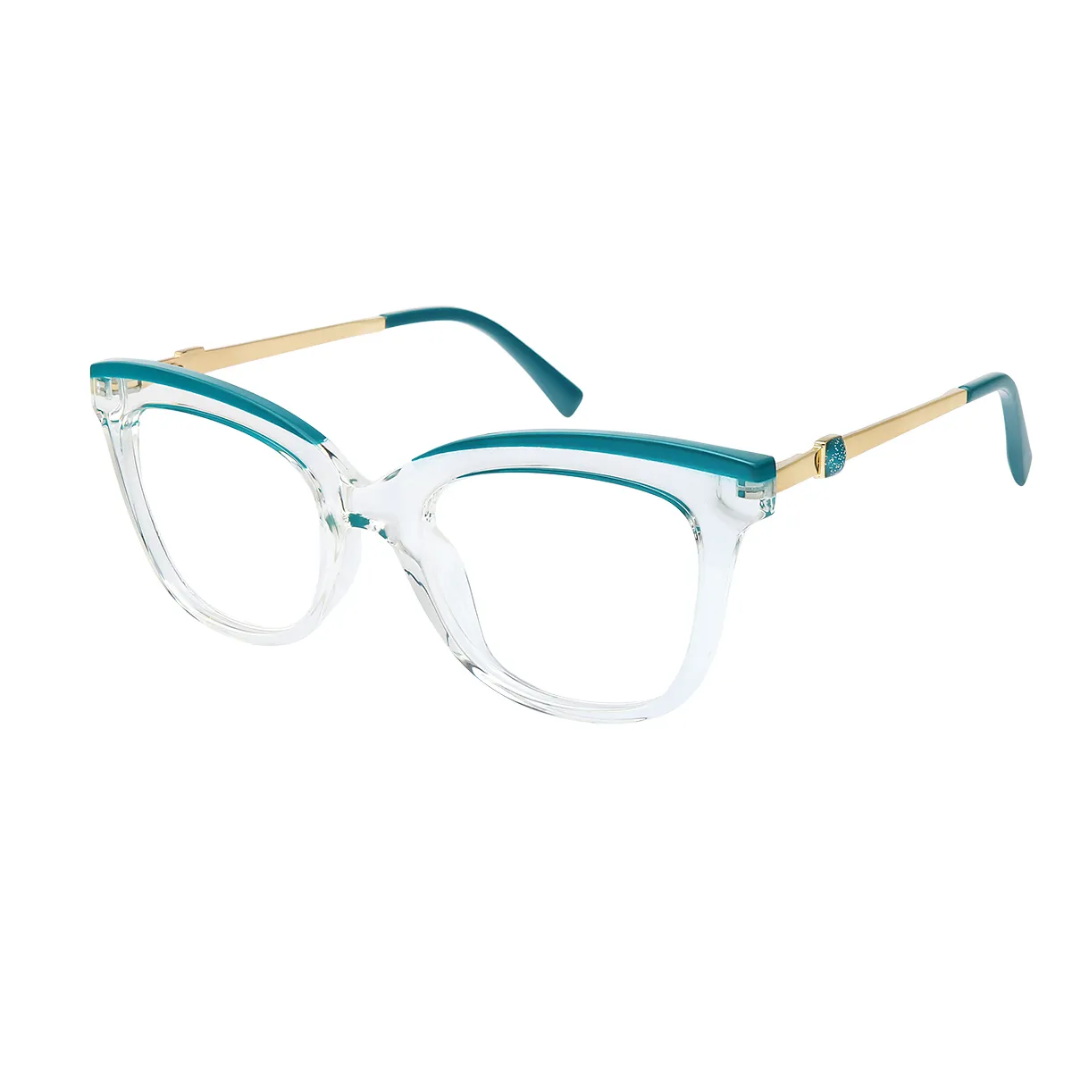 Savvy - Cat-eye Translucent-Green Glasses for Women