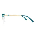 Savvy - Cat-eye Translucent-Green Glasses for Women