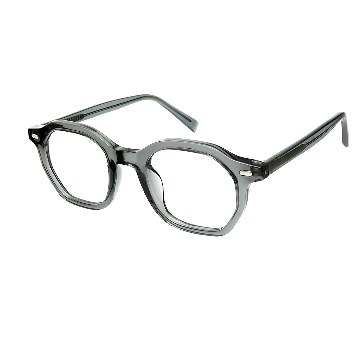 Finn - Geometric Gray Glasses for Men & Women