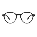 Emotion - Round Matte Black Glasses for Men & Women