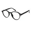 Emotion - Round Matte Black Glasses for Men & Women