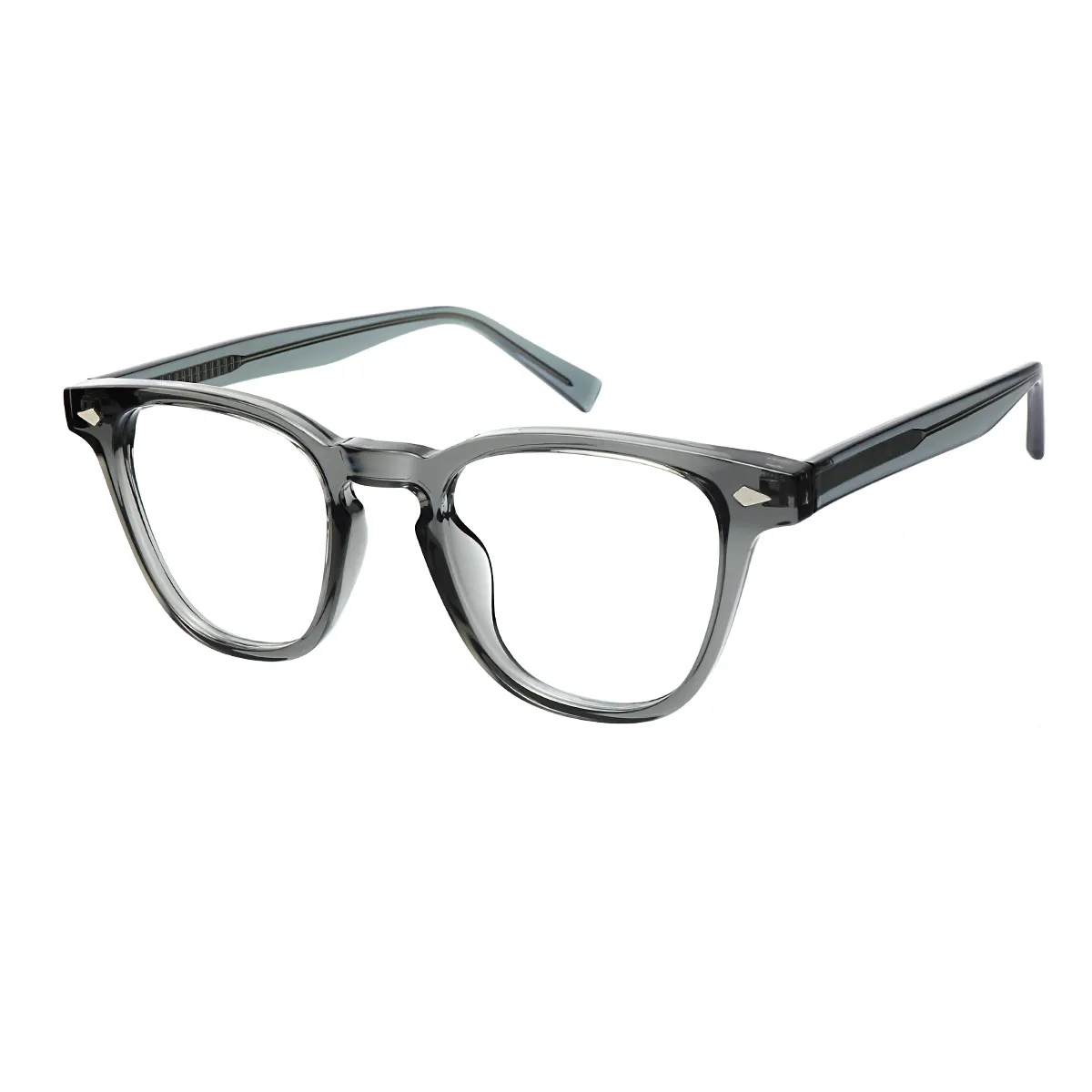 Amore - Square Gray-Transparent Glasses for Women