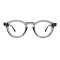 Groove - Round Gray-Transparent Glasses for Women