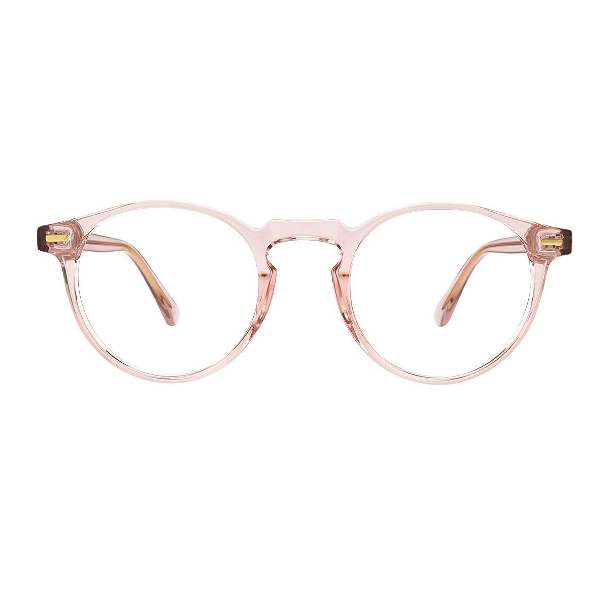 round pink-transparent eyeglasses