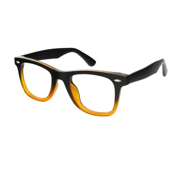 square black-yellow eyeglasses