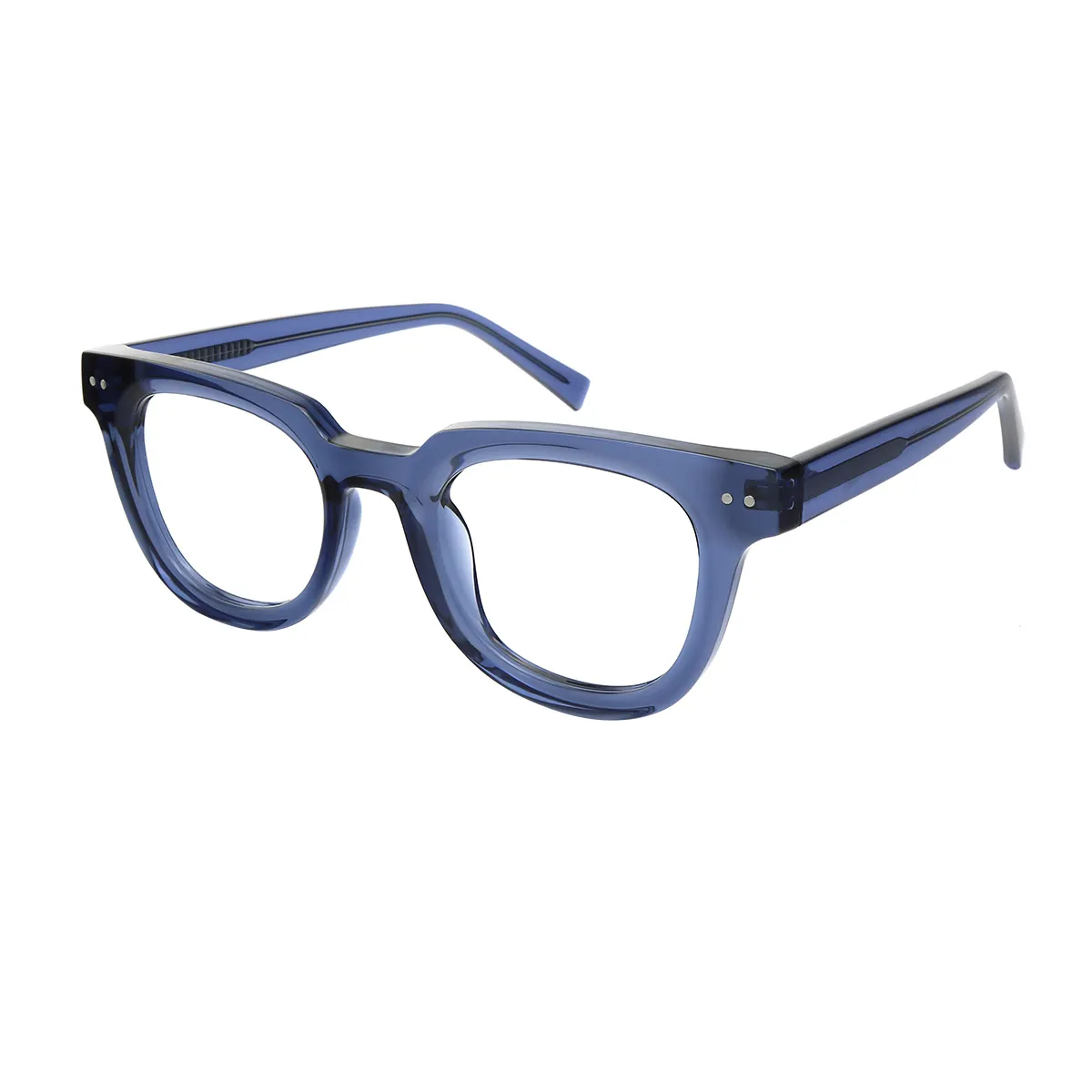 Codex - Square Blue-Translucent Glasses for Men & Women