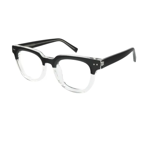 square black-translucent eyeglasses