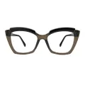 Prawl - Cat-eye Black-Transparent Glasses for Women