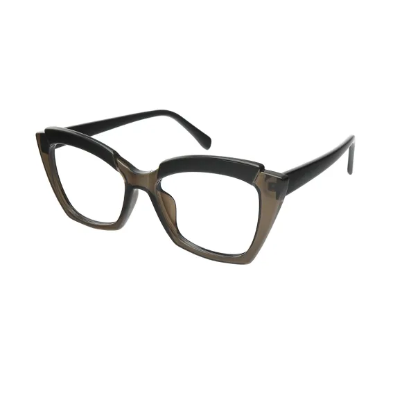 cat-eye black-transparent eyeglasses
