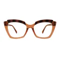 Prawl - Cat-eye Brown-Transparent Glasses for Women