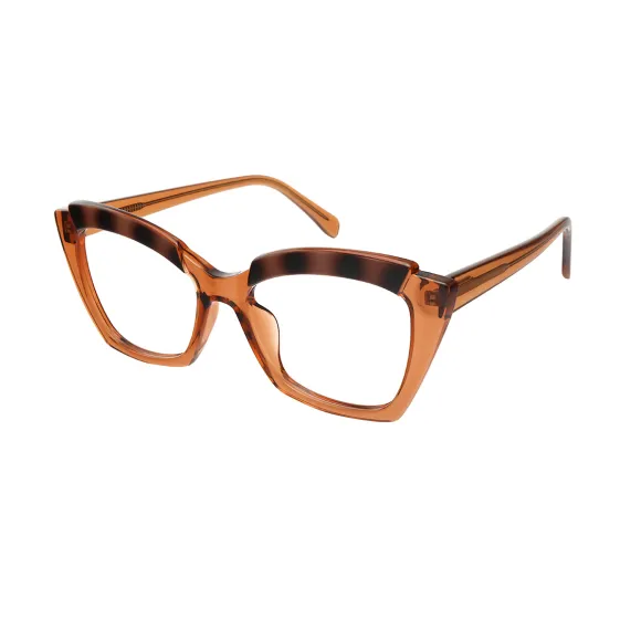 cat-eye brown-transparent eyeglasses
