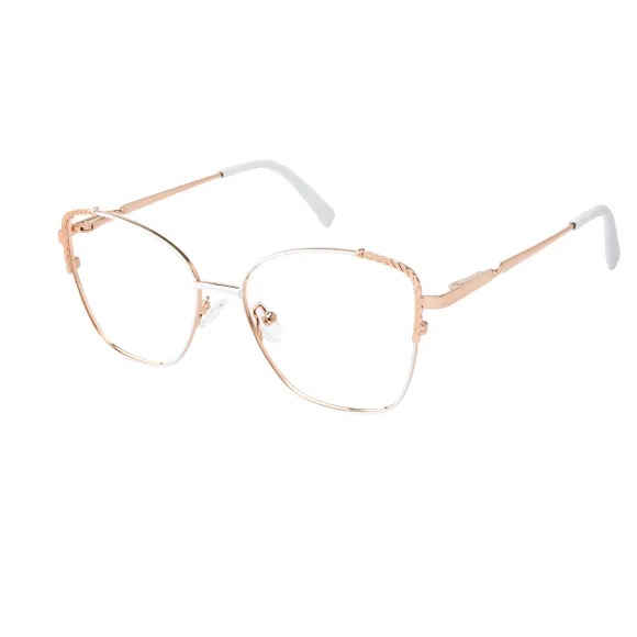 square white-gold eyeglasses