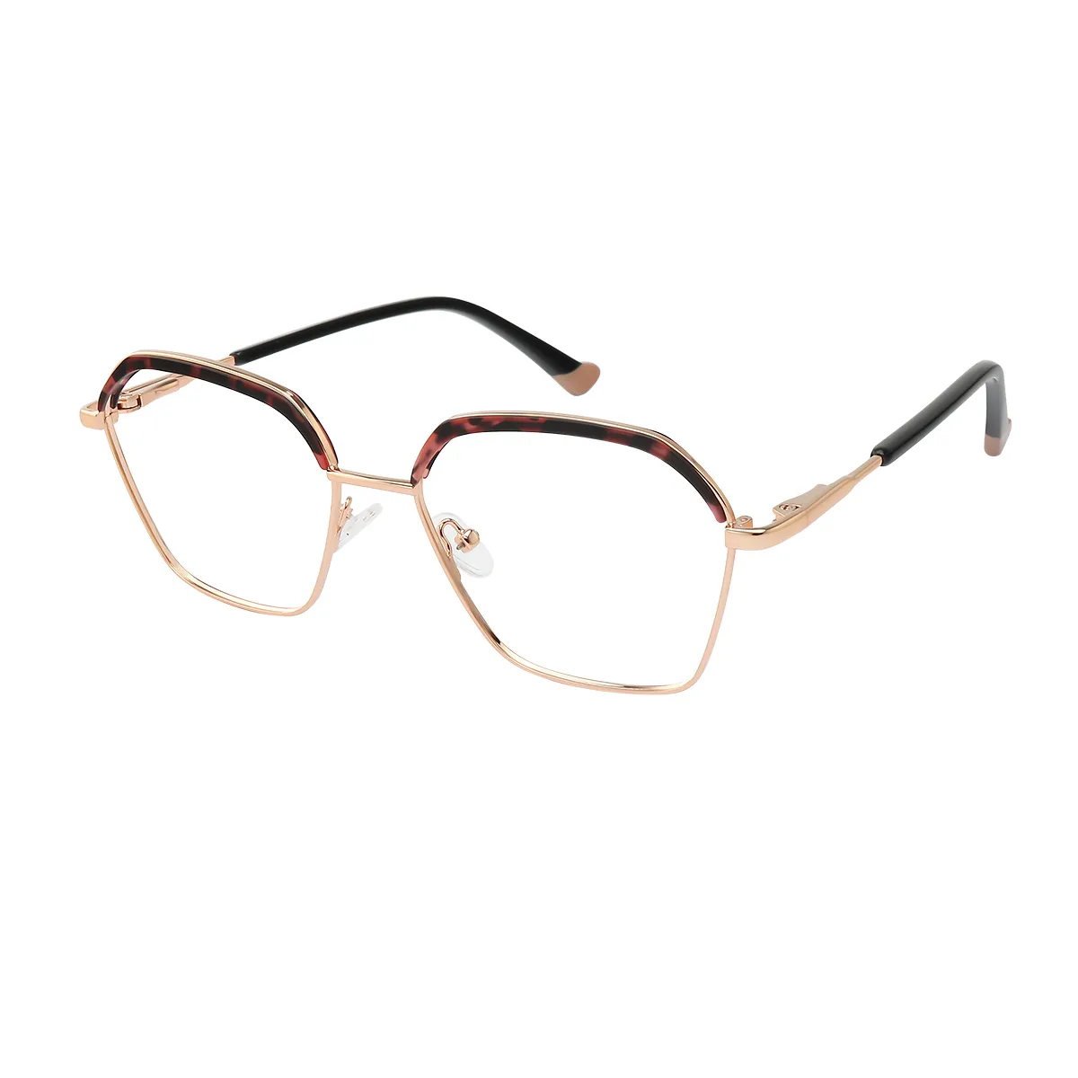 Fashion Geometric Black/Gold Eyeglasses for Women