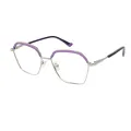 Tricia - Geometric Blue/Silver Glasses for Women