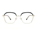 Tricia - Geometric Black/Gold Glasses for Women