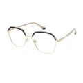 Tricia - Geometric Black/Gold Glasses for Women