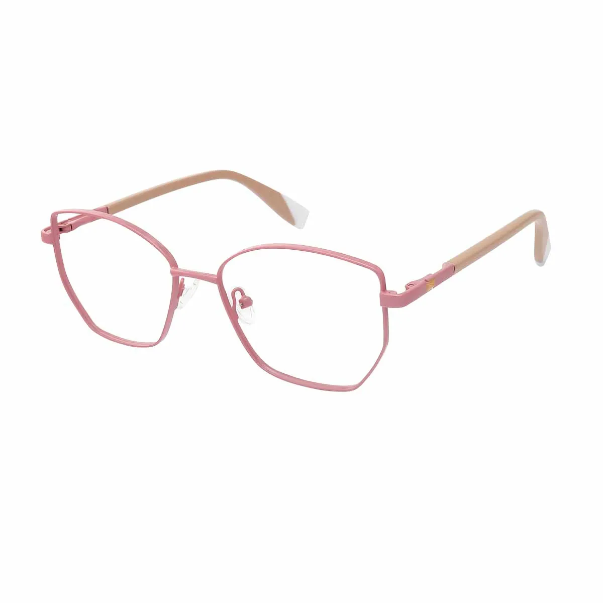 Anne - Geometric Pink/Brown Glasses for Women - EFE