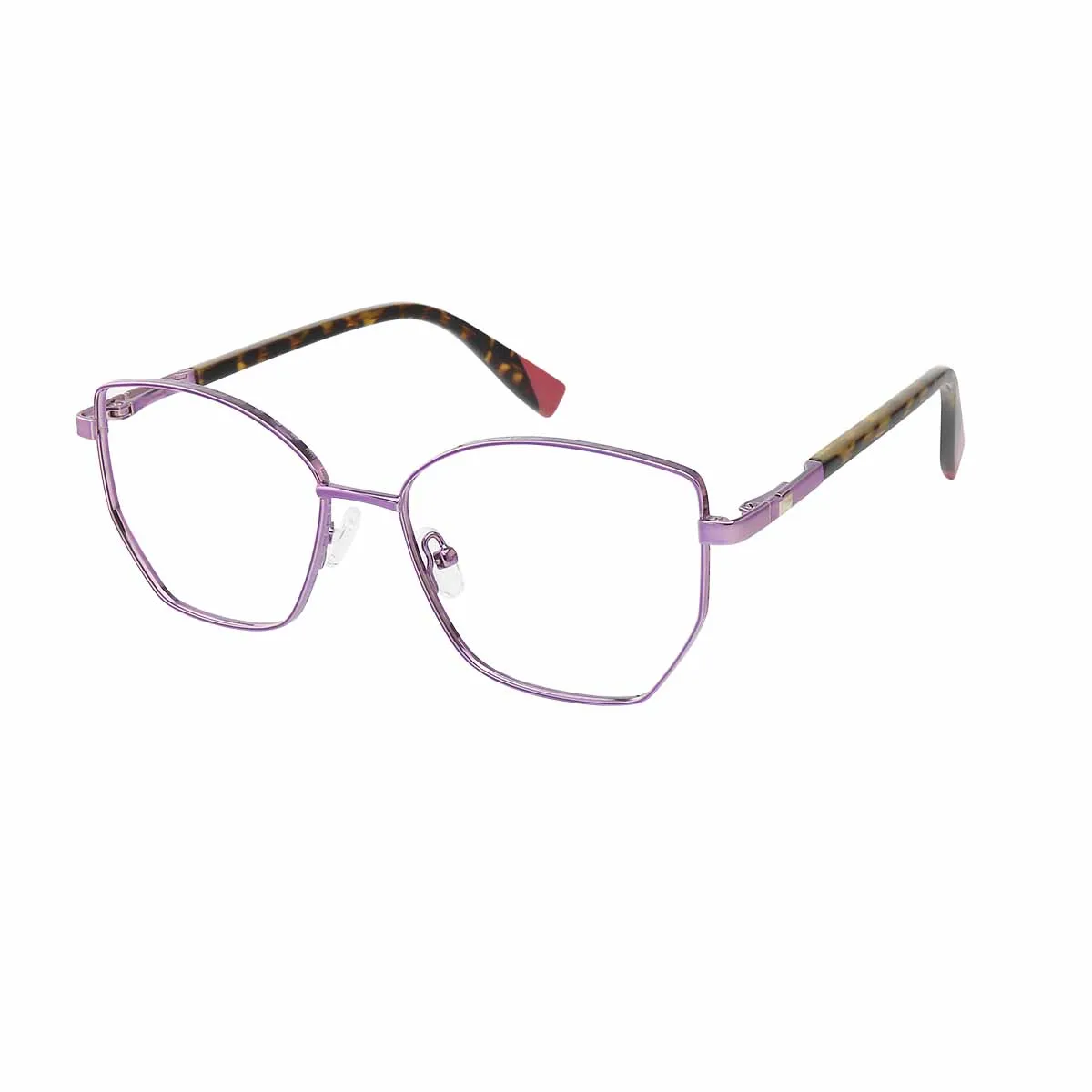 Anne - Geometric Purple/Tortoiseshell Glasses for Women
