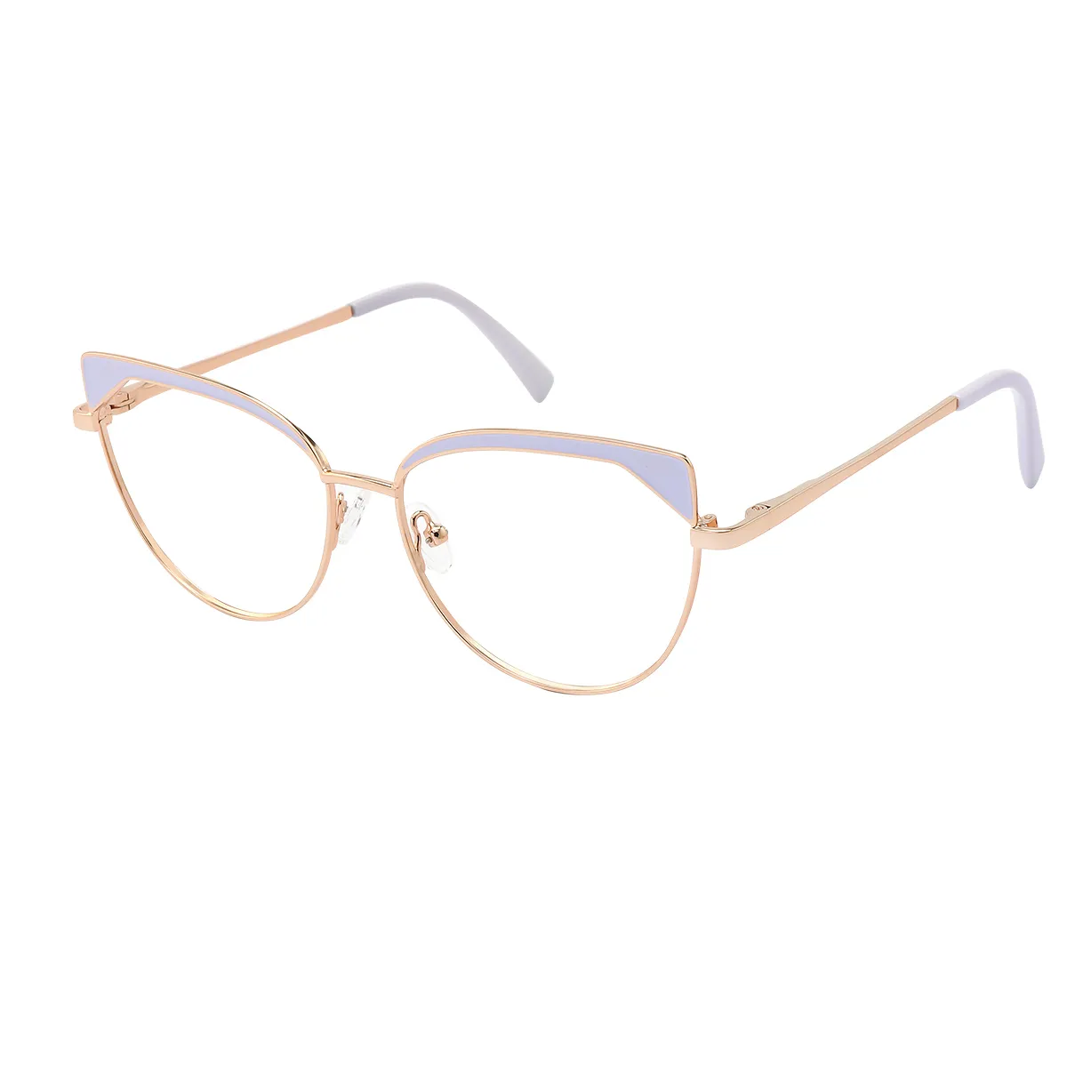 Ines - Cat-eye Rose Gold/Purple Glasses for Women