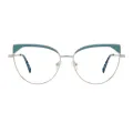Ines - Cat-eye Blue/Silver Glasses for Women