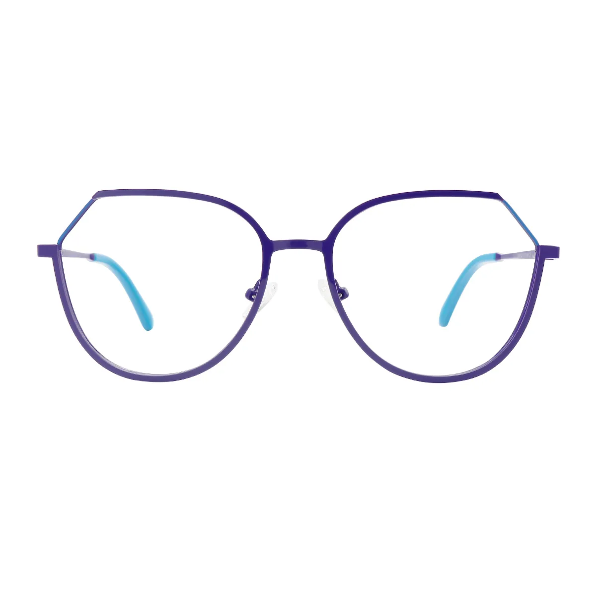Carmelo - Geometric Purple-Blue Glasses for Women