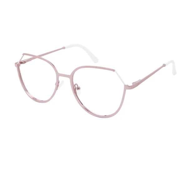 geometric pink-white eyeglasses
