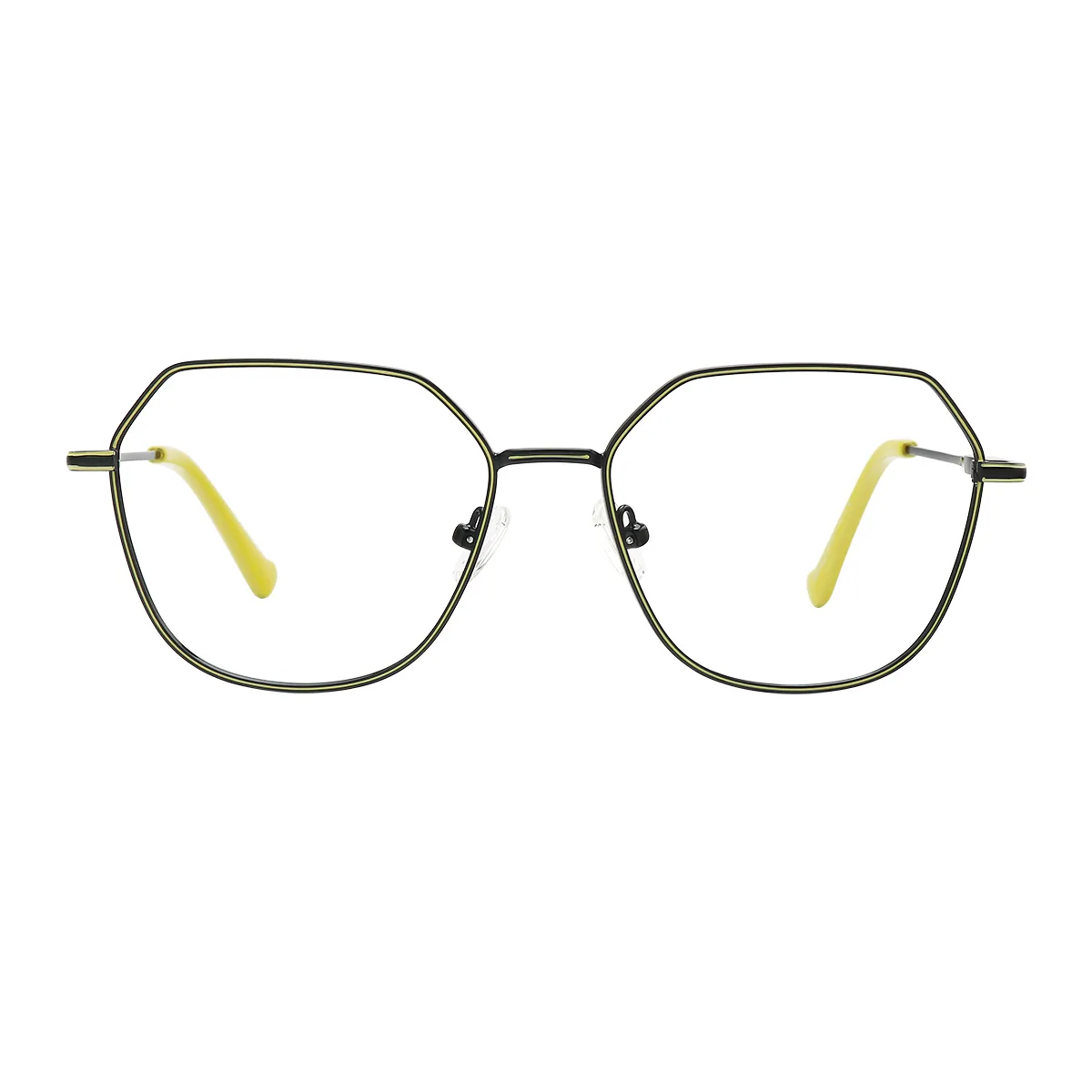 Fashion Square Black/Yellow  Eyeglasses for Women