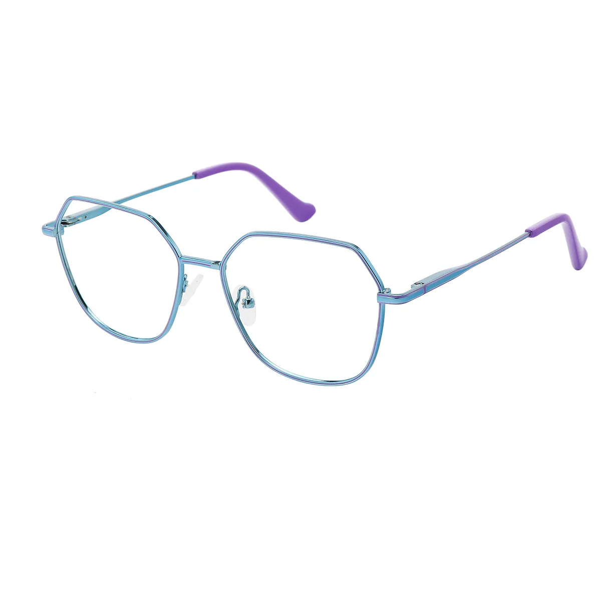 Chai - Geometric Blue/Purple Glasses for Women