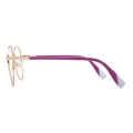 Mau - Round Purple/Gold Glasses for Women