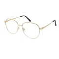 Carin - Round Gold/Black Glasses for Women