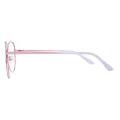 Carin - Round Rose Gold/Purple Glasses for Women